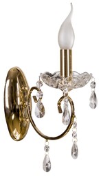 Kinkiet świecznikowy złoty z kryształkami glamour AURORA E14