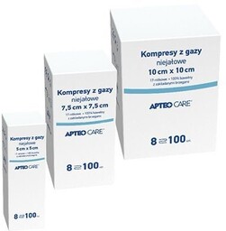 Apteo Kompresy niejałowe z gazy 7,5 x 7,5