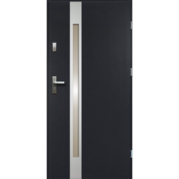 Drzwi zewnętrzne TEMIDAS inox antracyt 80 prawe RADEX