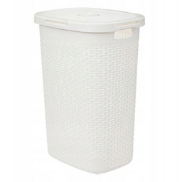 Kosz na pranie 60 l rattan syntetyczny biały