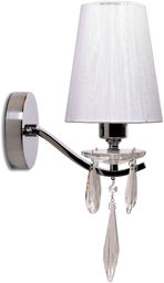 LAMPA ŚCIENNA KINKIET KRYSZTAŁOWY BIAŁY ALESSIA W1