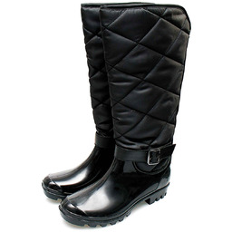 Kalosze kozaki ocieplane damskie wysokie czarne lakierowane r.36