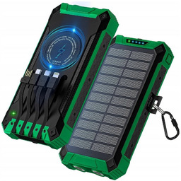 POWERBANK ŁADOWARKA SOLAR 30000mAh ŁADOWARKA INDUKCJA LATARKA LED