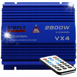 Wzmacniacz samochodowy 4-kanałowy USB SD BLUETOOTH + Pilot