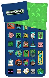 Pościel dziecięca Minecraft Badges, 140 x 200 cm,