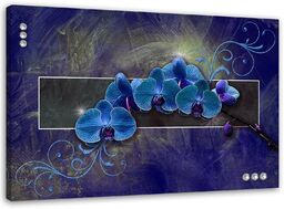 Obraz na płótnie, Orchidea kwiaty abstrakcja niebieski 90x60