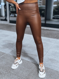 Legginsy damskie woskowane WAXED CHIC czekoladowe Dstreet UY1563-S