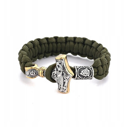 BRANSOLETA WIKINGÓW MŁOT THORA Nordycka ZIELEŃ 447