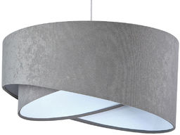 Lumes Szaro-biała lampa wisząca welurowa - EX974-Tamo