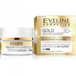 EVELINE Gold Revita Expert 30+ Luksusowy wygładzający krem-serum