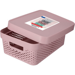 Ażurowy pojemnik z pokrywką Infinity Curver 11L, różowy