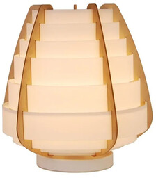 Lumes Drewniana pękata lampa na stół - V041-Belumi