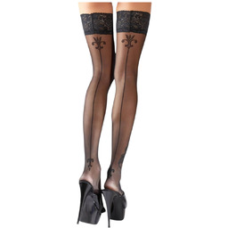 Cottelli - pończochy z liliowym wzorem i paskami