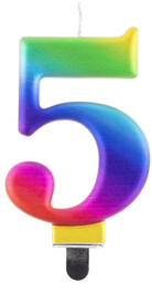Świeczka cyferka galaxy - 5 - pięć