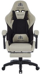 Fotel Gamingowy Infini ThrustX beige z tkaniny, podnóżek