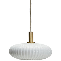 House Doctor - Żyrandol Fort, biały, mosiężny, szklany,