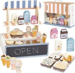 Mamabrum Drewniany Sklepik dla Dzieci, Składany, Dziecięca Kawiarnia