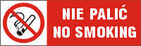 BA003 "Nie palić No smoking" - twarda płyta