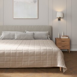 Narzuta pikowana w kratę, lniany, Linen
