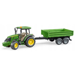 Ciągnik John Deere 5115M Z Przyczepą Bruder 1:16