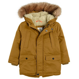 Cool Club Kurtka parka zimowa z kapturem musztardowa