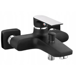 Ferro Bateria Wannowa Ścienna Algeo Square, Czarny/chrom