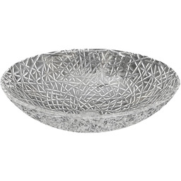 PURUS grawerowana szklana umywalka nablatowa 50x36 cm, przezroczysta