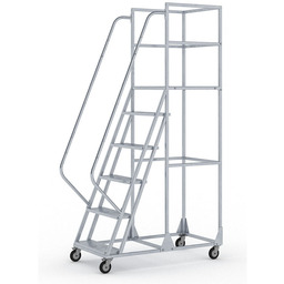 Mobilna drabina podestowa, stalowa, 6 stopni, wysokość platformy