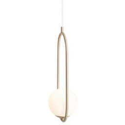 Aldex Szklana lampa wisząca Riva 1086G17 eliptyczna beżowa