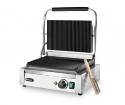 Profesjonalny Grill Kontaktowy Panini Średni Ryflowany 34x23 Hendi