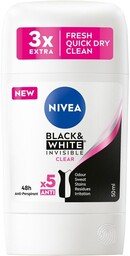 Black&White Invisible Clear antyperspirant w sztyfcie 50ml