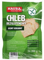 Chleb bezglutenowy jasny krojony 350 g, Naura