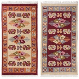 Dywan Kilim Liście bordo dwustronny