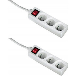 Listwa zasilająca Hama Standard 3m 3 gniazda biały