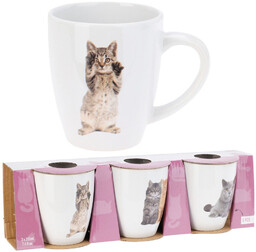 Kubki ceramiczne koty 220 ml 3 szt.