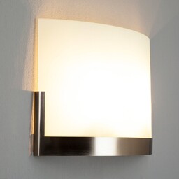 Lampa Ścienna Lindby, Karla, ściemnialny, biały, przedpokój, szkło,