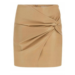 Guess Beżowa Mini Spódnica z Efektem Drapowania