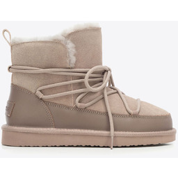 Damskie śniegowce ze skóry zamszowej beżowe