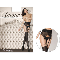 Rajstopy jak pończochy z dziurą w kroku koronka