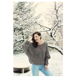 Pakamera Brązowy sweter handmade moher z wełną