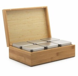 Bredemeijer TEA BOX Drewniany Pojemnik z 6 Puszkami