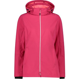 CMP damska kurtka Softshell z odpinanym kapturem, Fuxia,