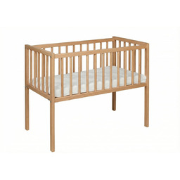 Łóżeczko Charlie naturalny80x40 BUKOWE dostawka materac opuszczany bok