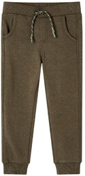 Dziecięce spodnie dresowe - melanż khaki - 116