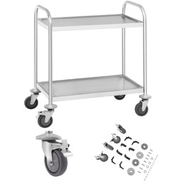 Wózek kelnerski cateringowy 2 półkowy ze stali nierdzewnej