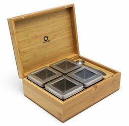 Bredemeijer TEA BOX Drewniany Pojemnik z 4 Puszkami
