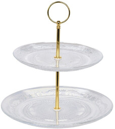 Patera szklana 2-piętrowa 24 cm