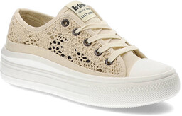 Beżowe Trampki Lee Cooper Damskie Buty Na Platformie