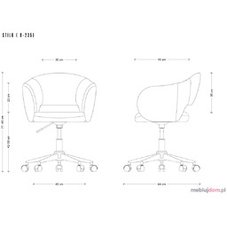 Krzesło na kółkach STILO Unique Żółty