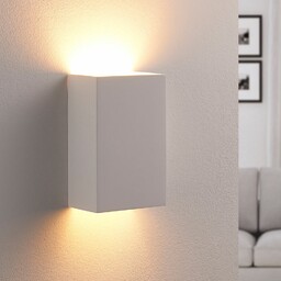 Lampa Ścienna Lindby, Colja, ściemnialny, biały, salon, gips